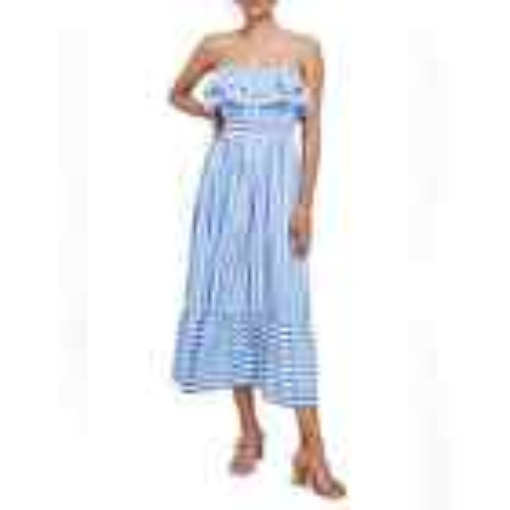 Vineyard Vines Blue White Stripe Midi Dress Size S New_NWT